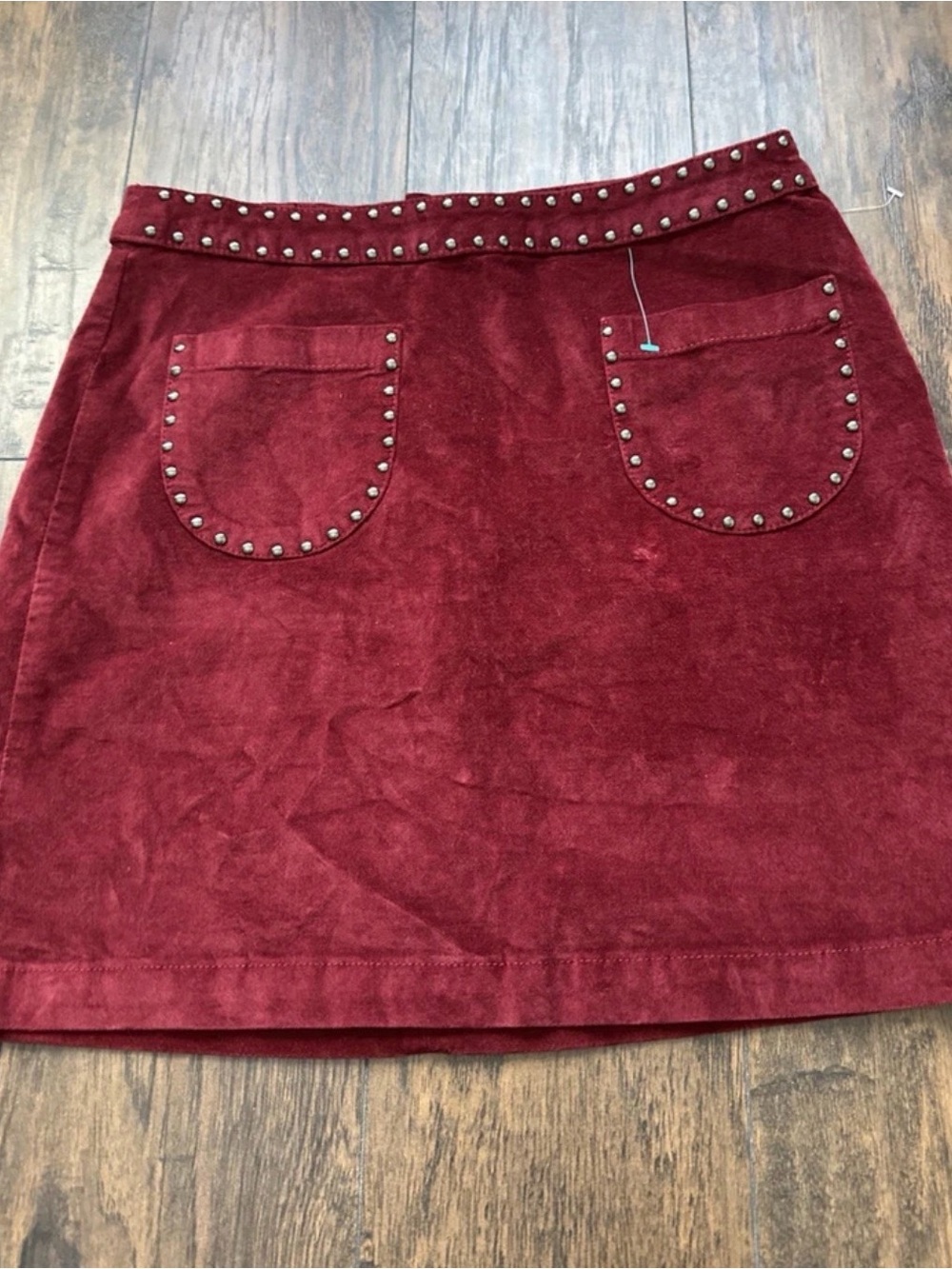 Mossimo Corduroy Skirt Women's Size 4 Red Studded Casual